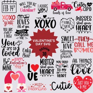 Valentinstag svg Mega Bundle, lustig süß Retro Trendy Herz Liebe Xoxo Valentine Shirts svg, svg Dateien für Cricut, Sublimation Png Clipart