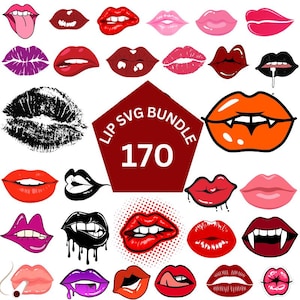 Pacote 150+ Lip SVG, Download Digital Instantâneo, PNG, Arquivos de Corte SVG