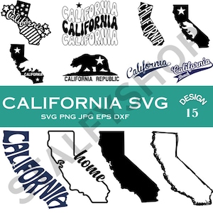 California SVG, California Outline, CA Svg, California State SVG, Arquivo de corte, Cricut, Clip art, Uso comercial, Silhueta