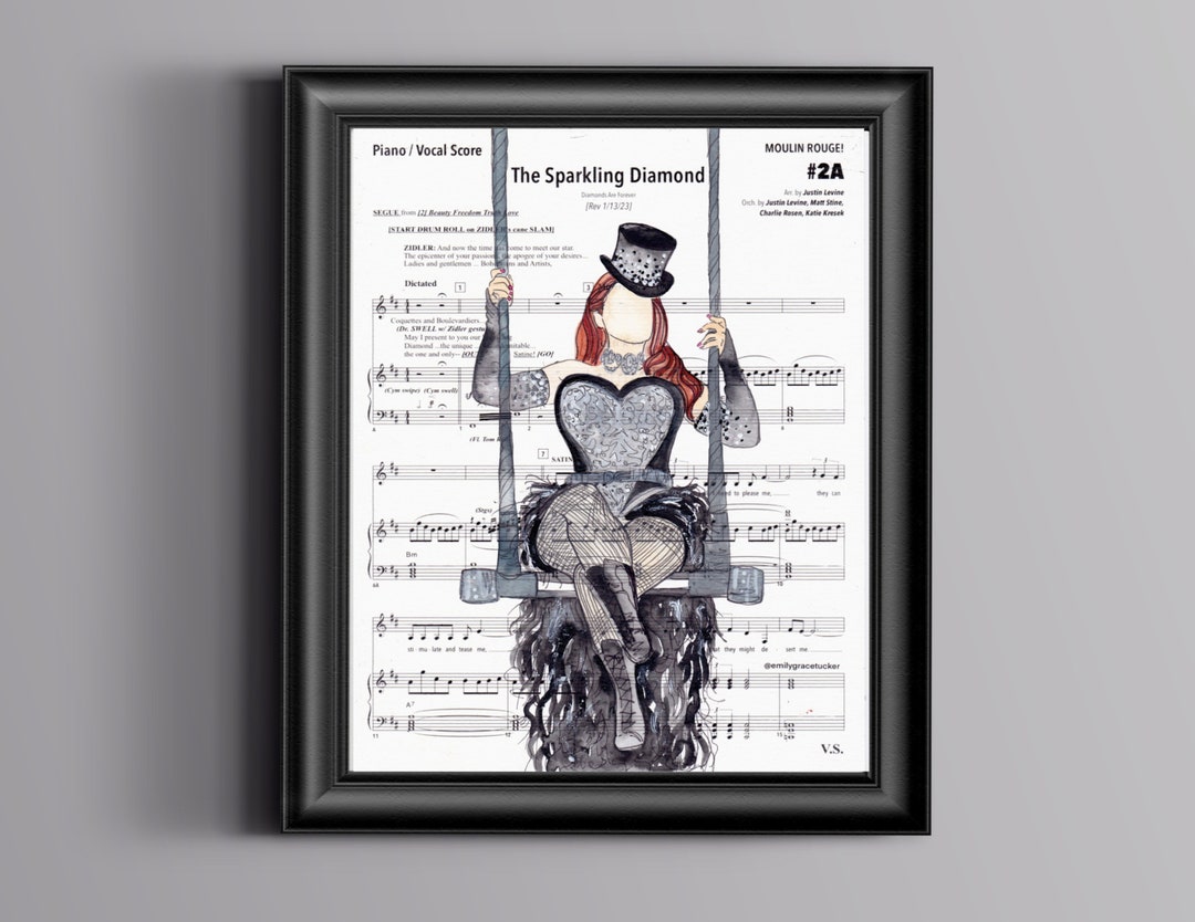 Moulin Rouge Satine Sheet Music Art - Etsy
