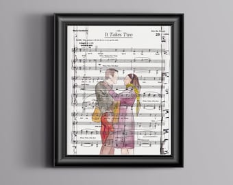 It Takes Two "Into the Woods" Inspired- Sheet Music Art