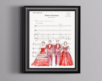 White Christmas Sheet Music Art