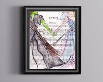 Wicked For Good Movie Sheet Music Art