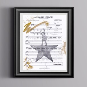 Hamilton My Shot Sheet Music Art Etsy
