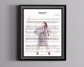 Matilda "Naughty" Sheet Music Art