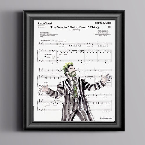 Beetlejuice Sheet Music Art - Etsy