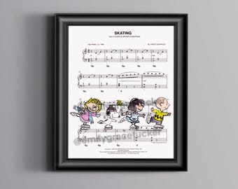 Peanuts Skating Sheet Music Art