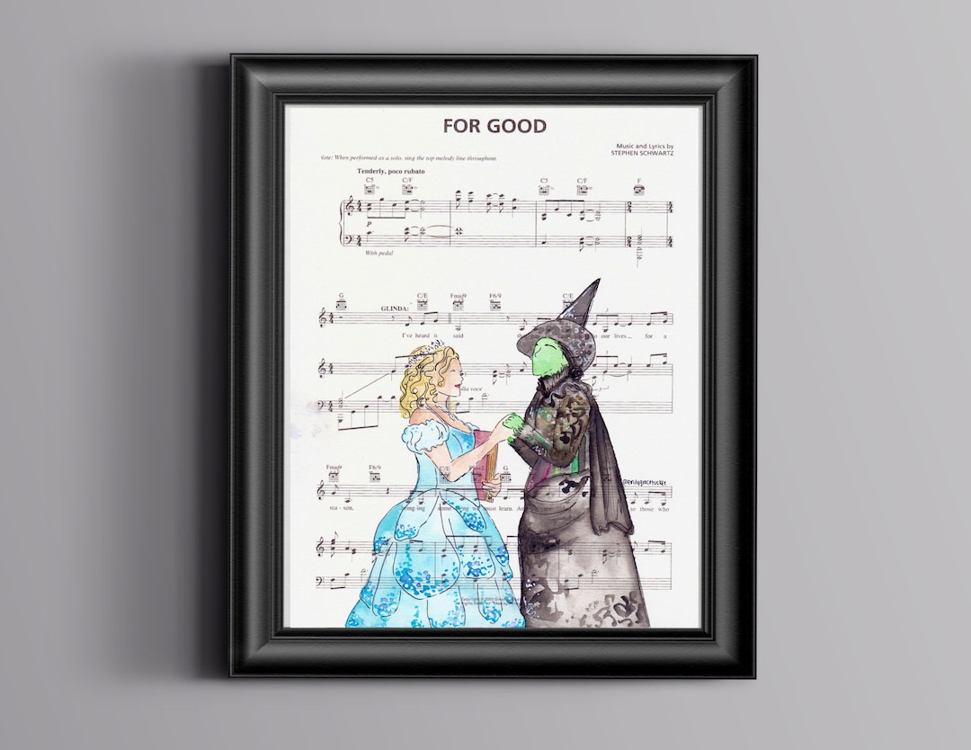 Glinda and Elphaba Wicked Sheet Music Art - Etsy
