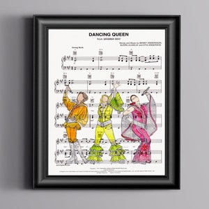 Mamma Mia Dancing Queen Sheet Music Art