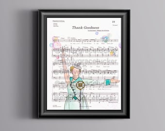 Glinda Wicked Sheet Music Art