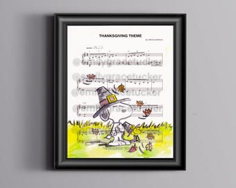 Peanuts Thanksgiving  Sheet Music Art