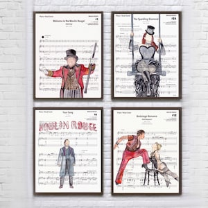 Moulin Rouge Sheet Music Art Set