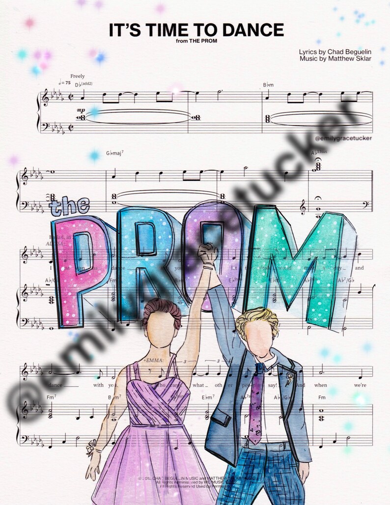 Prom Sheets The Prom Sheet Music Art - Etsy