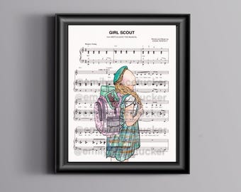 Beetle MUSICAL Girl Scout Sheet Music Art