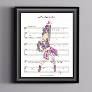 SIX Sheet Music Art- Katherine Howard "All You Wanna Do"