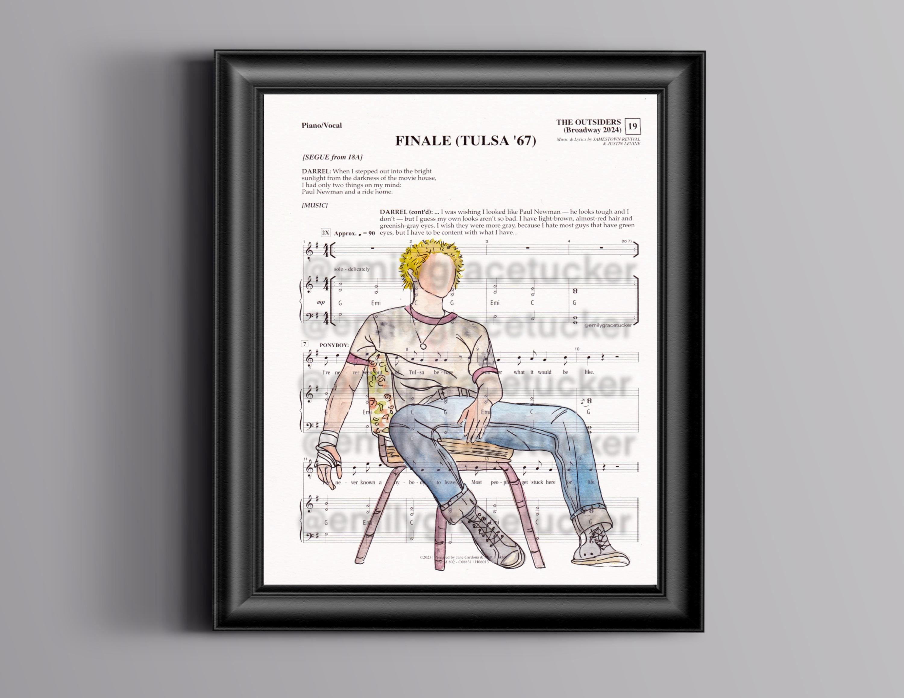 The Outsiders Tulsa Sheet Music Art - Etsy