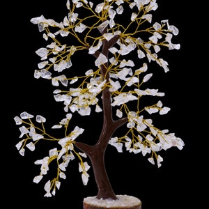 JABRESHWAR CRYSTAL Clear Quartz Crystal Tree Handmade Home Decor Items Crystal Bonsai Tree Showpiece for Home Decor Vastu Gift Items