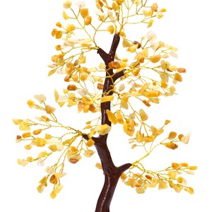 JABRESHWAR CRYSTAL Yellow Aventurine Crystal Tree Good Luck Showpiece for Home Decor Items Crystals Gemstones Bonsai Money Tree Gift Item