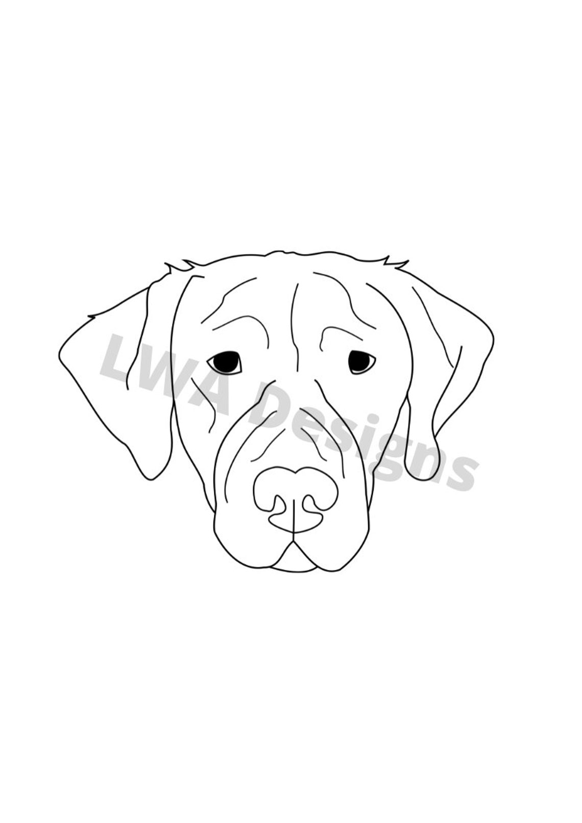 Labrador Line Drawing SVG / PDF / PNG Original, Hand-drawn - Etsy