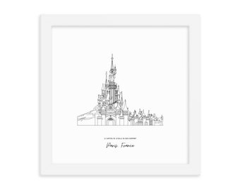 Paris Inspired Château de la Belle au Bois dormant Castle - SVG / PDF / PNG - Original, Hand Sketched