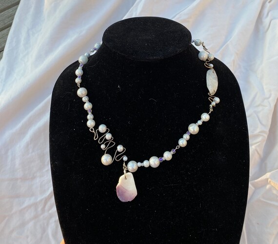 Clarice Bead Necklace in White Clarice Bead Necklace in White