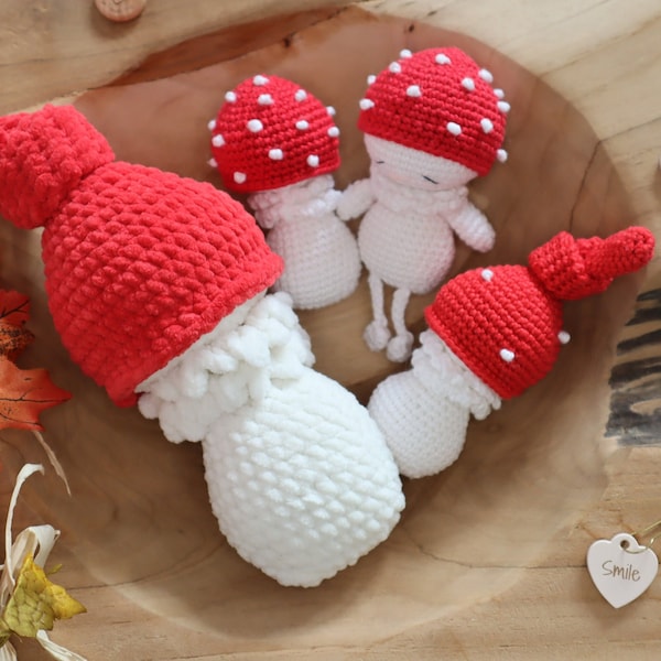 Babypilz Flipi | Baby mushroom DE ENG | Anleitung | Häkelanleitung | Fliegenpilz toadstool crochet download pattern, snuggler, plush, baby