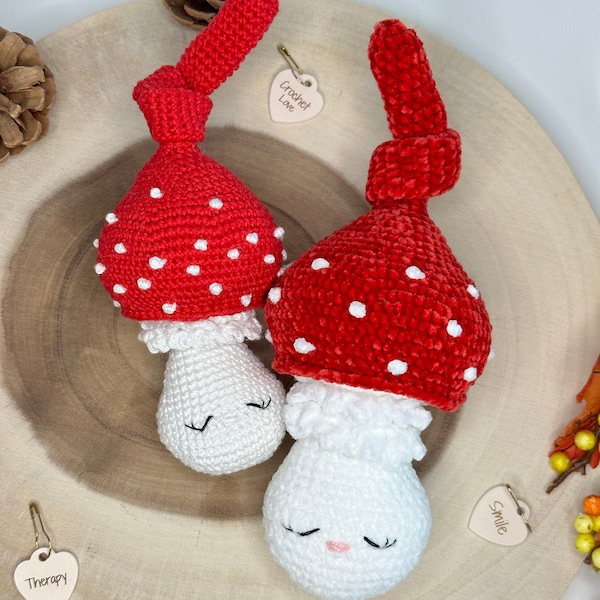 Alice - the mushroom, Alice - Der Fliegenpilz, PDF crochet pattern German, English, Häkelanleitung, toadstool, fly agaric