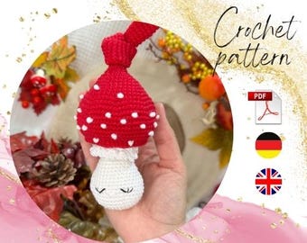 Patrón de amigurumi de hongo a crochet, Alice the Fly Agaric (Patrón PDF)