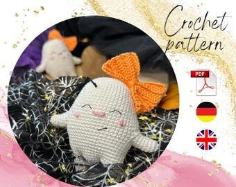 Amigurumi Fröhlicher Geist Häkelanleitung – Halloween Dekor (PDF-Häkelanleitung)