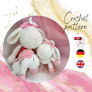 Bundle: Baby Rica, Rica and Rico | Die glückliche Schäfchen-Familie | Amigurumi PDF | ENG - DE | Schäfchen, Schaf, lamb| crochet pattern
