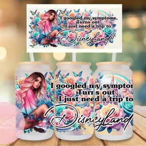 Disneyland 16oz Libby Can Wrap Sublimation Design: Tattooed Girls PNG (Digital Download)
