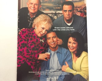 Vintage Got Milk Everybody Loves Raymond Cast Print Ad TV Sitcom Decor Y2K Promo