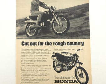 VTG Honda Motosport 90 Advertising Print Ad Promo Art Off-Road Motorcycle Class