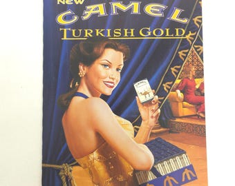 Camel Turkish Gold 2000 Print Ad Retro Pinup Cigarette Y2K 90s Wall Art Decor