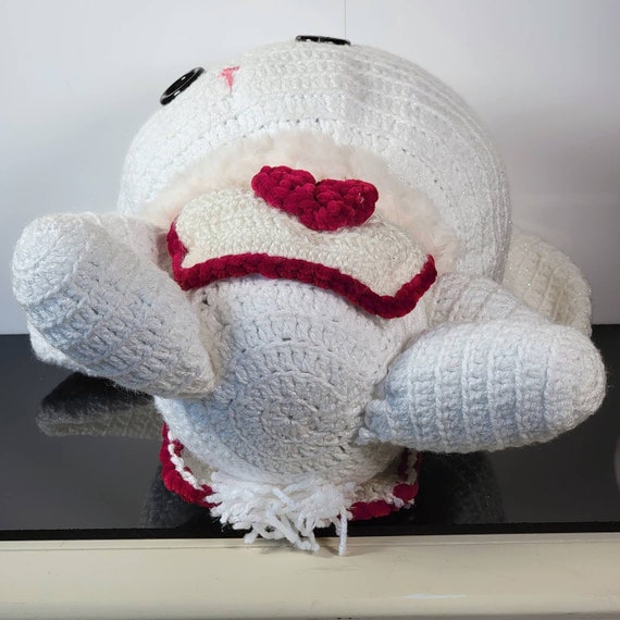 HANDMADE Crochet Bunny Rabbit w/ Button Eyes Stuffed Plush Animal 14 in