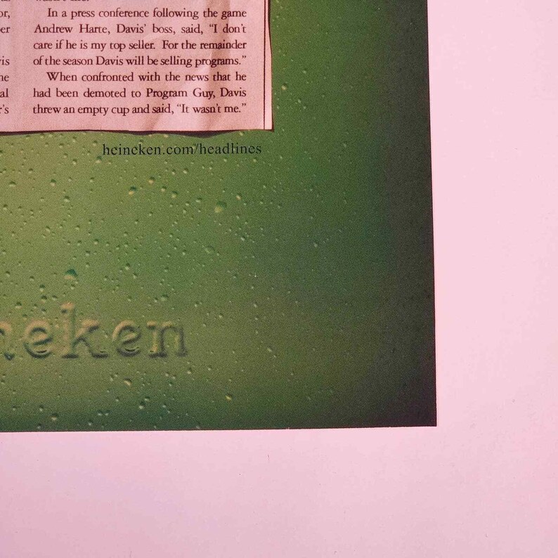 Heineken "Beer Vendor Caught Serving Himself" Vintage PrintAd 2003 Maxim 8.5x11" image 4
