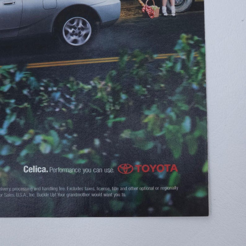 Toyota Celica Print Ad 90s Automotive Magazine Y2K Red Riding Hood Advertising image 5