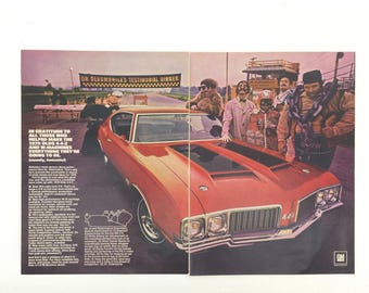 VTG 1970 Oldsmobile 442 Advertising Print Ad Muscle Car GM Promo Art W-Machine