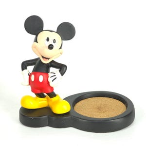 Disney Mickey Mouse Desk Top Coaster Cup Holder Mug 6" Tall Figurine Officecore image 1