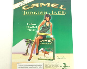 Camel Turkish Gold Print Ad Pleasure To Burn Retro Pinup Y2K 90s Wall Art Decor