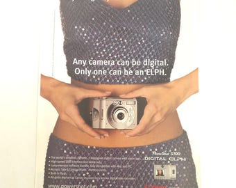 Canon PowerShot S100 Digital ELPH Print Ad Y2K Camera Collector Tech Wall Art