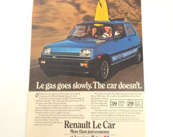 Vintage Renault Le Car Print ad Advertisement American Motors Promo Garage Decor