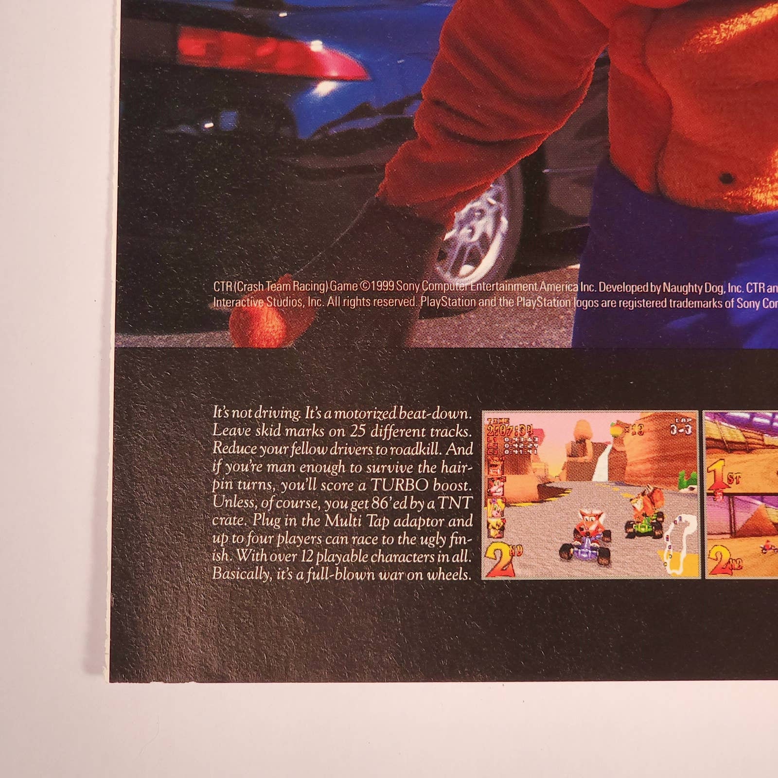 Affiche Publicitaire Rare Crash Bandicoot 1996 - Poster Boutique PS1 Sony - État D'époque