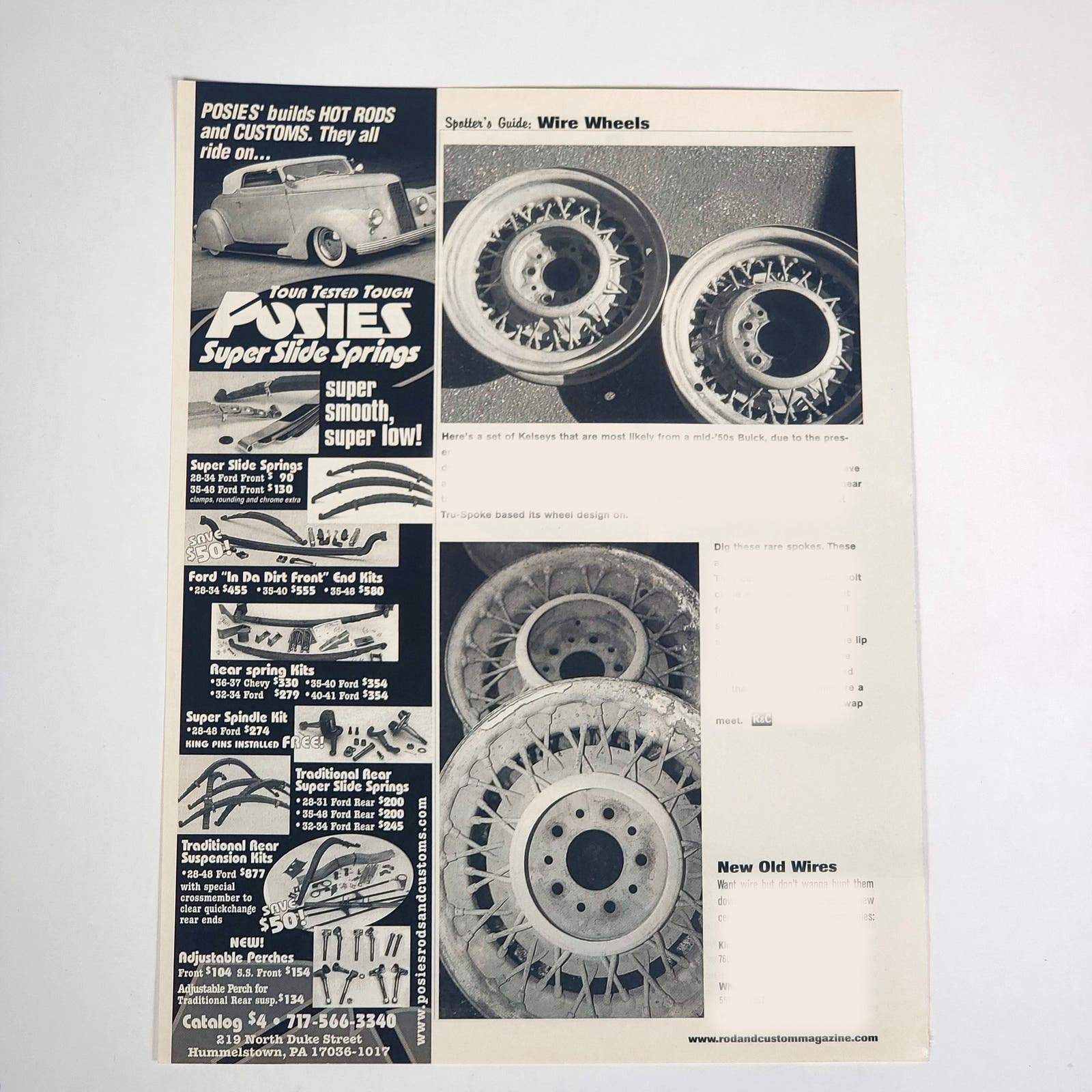 Spotter's Guide Wire Wheels Pictorial Print Ad 2001 Rod & Custom ...