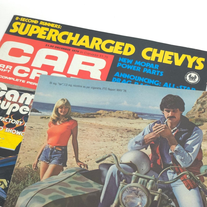 Vintage Camel Cigarettes Print Ad Motorcycle Beach 1979 Tobacco Promo Wall Art image 6