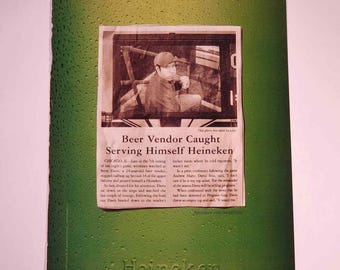 Heineken "Beer Vendor Caught Serving Himself" Vintage PrintAd 2003 Maxim 8.5x11"