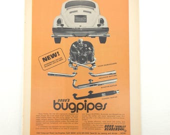 VTG 1971 Beetle Bugpipes Doug Thorley Advertising Car Craft Print Ad Promo Art