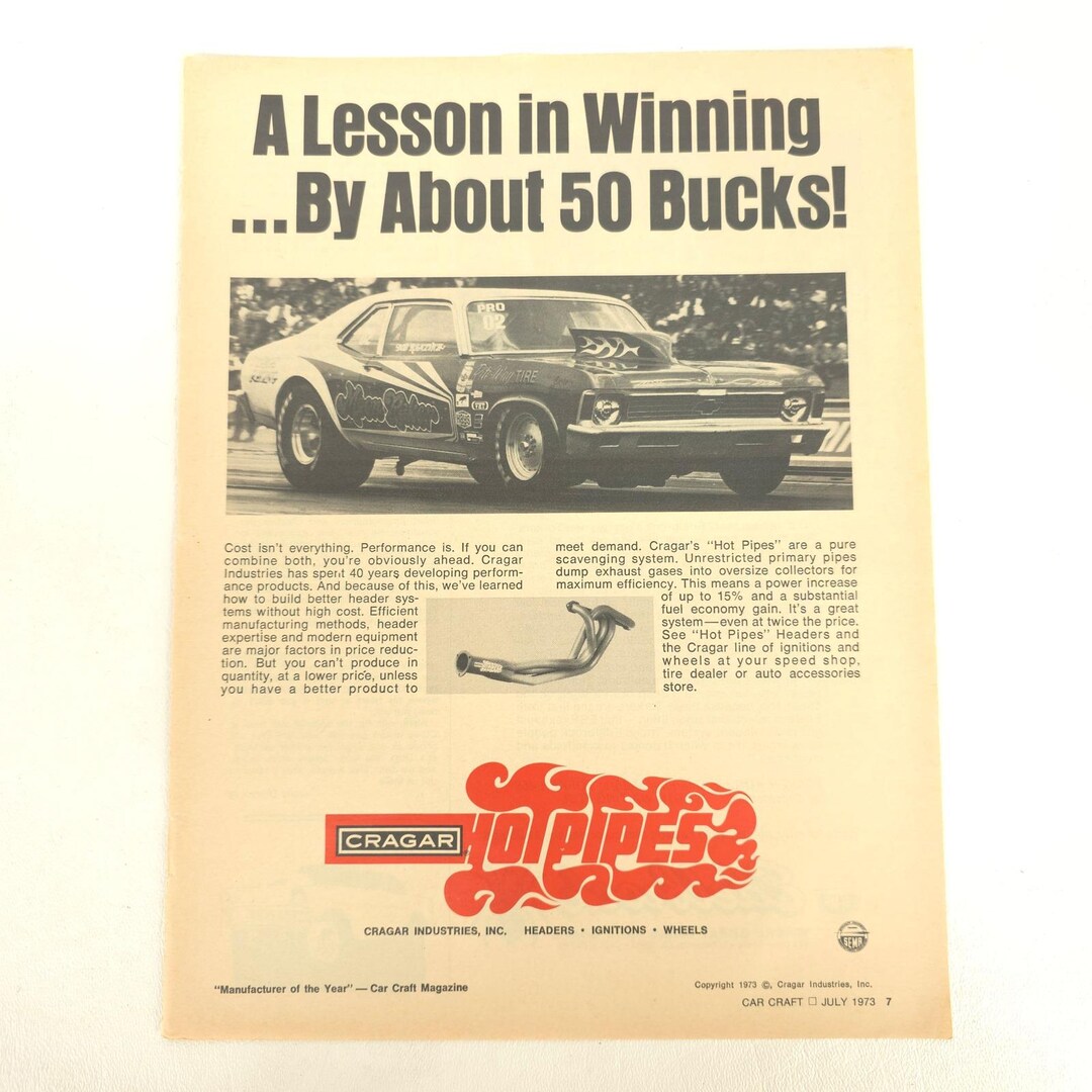 Vintage Chevy Nova Drag Racing Print Ad Garage Wall Art Advertising ...