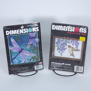 2 DIMENSIONS Hummingbird Wisteria & Dragonfly Pair Needlepoint Kits Cross Stitch