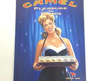 Camel 2000 Print Ad Pleasure To Burn Pin Up Girl Cigarette Retro Wall Art Decor